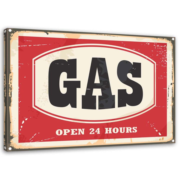 Feeby Obraz na płótnie Szyld Retro Gas 90x60 392735