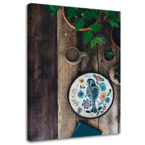 Feeby Obraz na płótnie Talerzyk z ptaszkiem 40×60 403926 Feeby Obraz na płótnie Talerzyk z ptaszkiem 40×60 403926