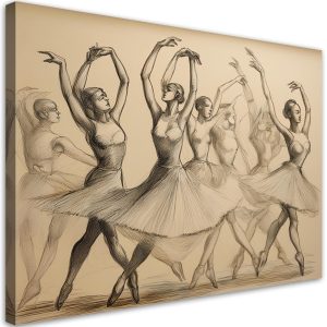 Feeby Obraz na płótnie, Tańczące Baletnice W Stylu Vintage 100×70 398756