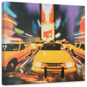Feeby Obraz na płótnie Taxi w dużym mieście 50×50 405230 Feeby Obraz na płótnie Taxi w dużym mieście 50×50 405230