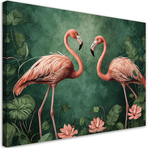 Feeby Obraz na płótnie, Tropikalne zwierzęta flamingi 100x70 487378