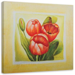 Feeby Obraz na płótnie Trzy czerwone tulipany 30×30 403695 Feeby Obraz na płótnie Trzy czerwone tulipany 30×30 403695