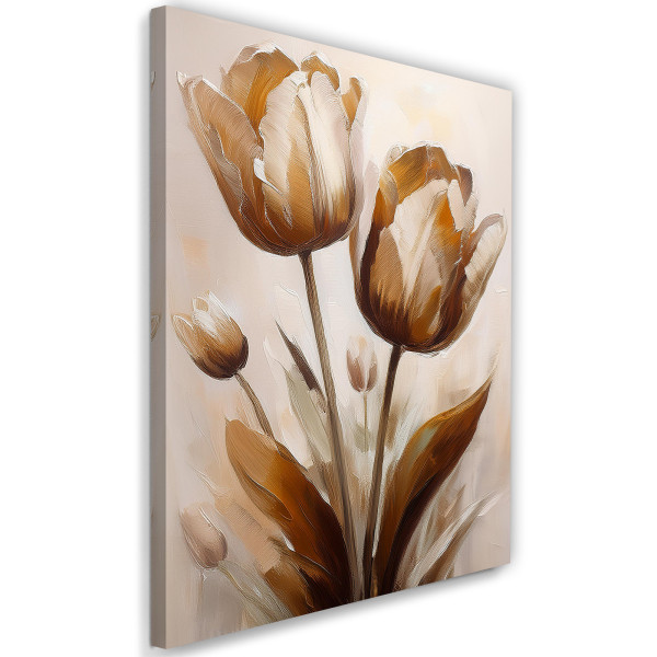 Feeby Obraz na płótnie, Tulipany Bukiet Kwiaty w sepii 40x60 486421