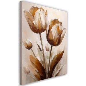 Feeby Obraz na płótnie, Tulipany Bukiet Kwiaty w sepii 60×90 485250