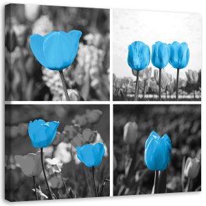 Feeby Obraz na płótnie Tulipany kwiaty natura kolaż 60×60 403873 Feeby Obraz na płótnie Tulipany kwiaty natura kolaż 60×60 403873