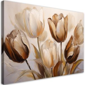 Feeby Obraz na płótnie, Tulipany Kwiaty Sepia Beżowy 100×70 485567 Feeby Obraz na płótnie, Tulipany Kwiaty Sepia Beżowy 100×70 485567
