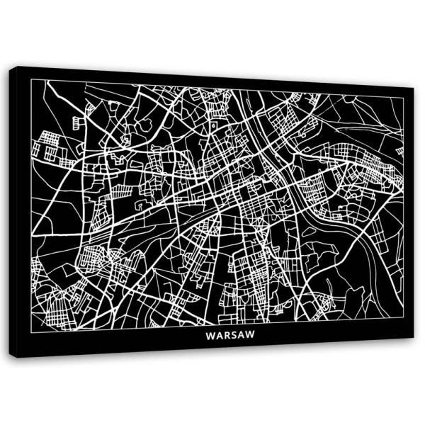 Feeby Obraz na płótnie Warszawa plan miasta 100x70 404026