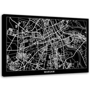 Feeby Obraz na płótnie Warszawa plan miasta 120×80 404221 Feeby Obraz na płótnie Warszawa plan miasta 120×80 404221