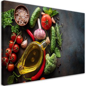 Feeby Obraz na płótnie, Warzywa Przyprawy Jedzenie do Kuchni 90×60 486334 Feeby Obraz na płótnie, Warzywa Przyprawy Jedzenie do Kuchni 90×60 486334