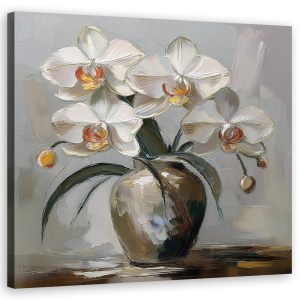 Feeby Obraz na płótnie, Wazon Z Białymi Kwiatami 60×60 395919 Feeby Obraz na płótnie, Wazon Z Białymi Kwiatami 60×60 395919