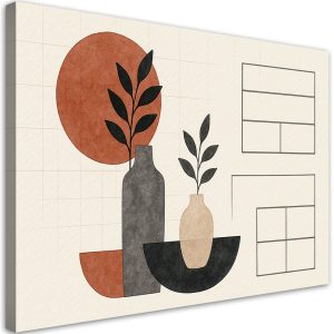 Feeby Obraz na płótnie, Wazy Liście Minimalizm Geometria 90×60 776686 Feeby Obraz na płótnie, Wazy Liście Minimalizm Geometria 90×60 776686