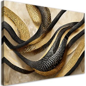 Feeby Obraz na płótnie, wężowa skóra glamour złota tekstura 60×40 485652 Feeby Obraz na płótnie, wężowa skóra glamour złota tekstura 60×40 485652