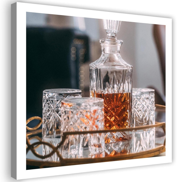 Feeby Obraz na płótnie, Whisky - karafka i szklanki 30x30 314016