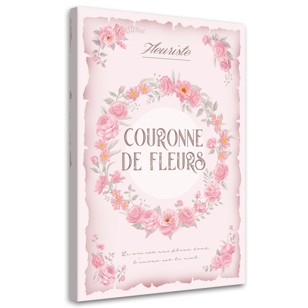Feeby Obraz na płótnie, Wianek z róż Shabby Chic 70x100 425090