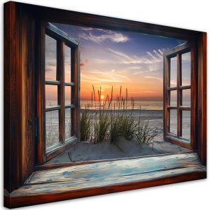 Feeby Obraz na płótnie, Widok z Okna Morze Plaża Natura 120×80 486663 Feeby Obraz na płótnie, Widok z Okna Morze Plaża Natura 120×80 486663