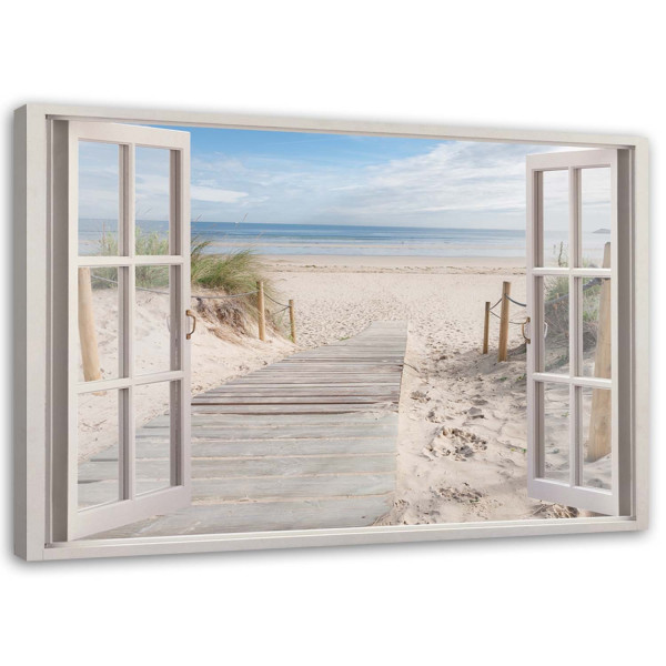 Feeby Obraz na płótnie, Widok z Okna ścieżka na plażę 60x40 314366