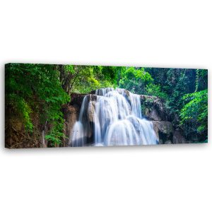 Feeby Obraz na płótnie, Wodospad Natura Zielony 150×50 417918