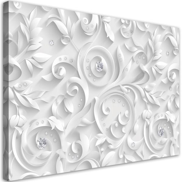 Feeby Obraz na płótnie, Wzór Kwiaty Diamenty Glamour 100x70 420089