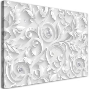 Feeby Obraz na płótnie, Wzór Kwiaty Diamenty Glamour 90×60 421078