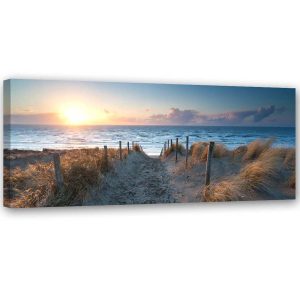 Feeby Obraz na płótnie Zachód słońca na plaży 120×40 314386 Feeby Obraz na płótnie Zachód słońca na plaży 120×40 314386