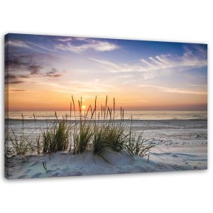 Feeby Obraz na płótnie, Zachodzące słońce na plaży 90×60 314299 Feeby Obraz na płótnie, Zachodzące słońce na plaży 90×60 314299