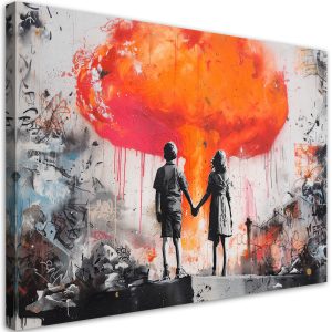 Feeby Obraz na płótnie, Zakochana para Street Art 90×60 776643 Feeby Obraz na płótnie, Zakochana para Street Art 90×60 776643