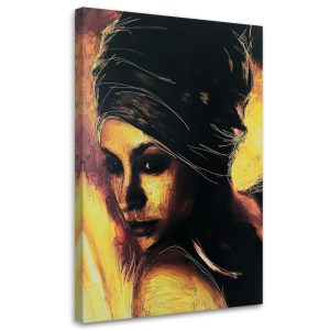 Feeby Obraz na płótnie Zamyślona kobieta portret 80×120 403688 Feeby Obraz na płótnie Zamyślona kobieta portret 80×120 403688