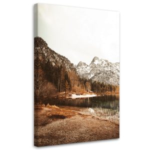 Feeby Obraz na płótnie, Zaśnieżone góry nad jeziorem 60×90 426764 Feeby Obraz na płótnie, Zaśnieżone góry nad jeziorem 60×90 426764