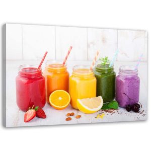 Feeby Obraz na płótnie Zdrowe koktajle z owoców 100×70 473388 Feeby Obraz na płótnie Zdrowe koktajle z owoców 100×70 473388