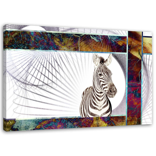Feeby Obraz na płótnie Zebra dla dzieci kolorowa 100x70 404205