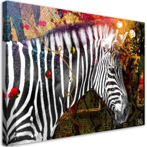 Feeby Obraz na płótnie, Zebra na kolorowym tle 60×40 326883 Feeby Obraz na płótnie, Zebra na kolorowym tle 60×40 326883