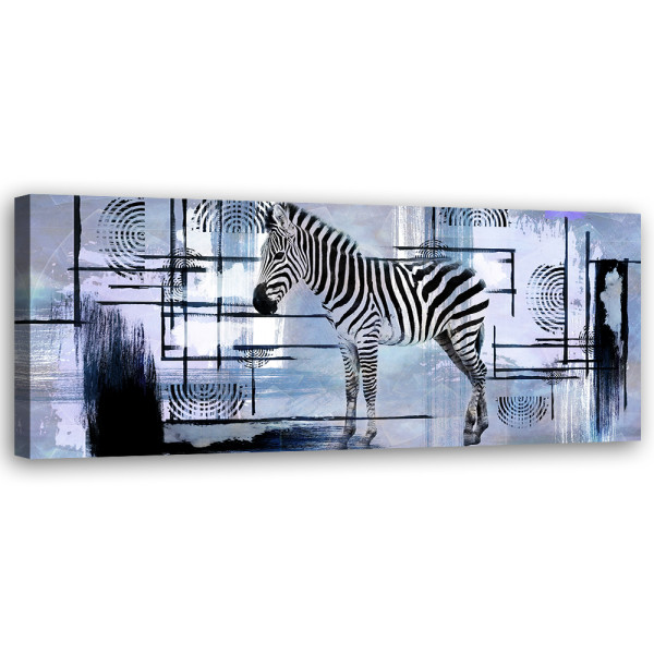 Feeby Obraz na płótnie, Zebra niebieska abstrakcja 150x50 417137