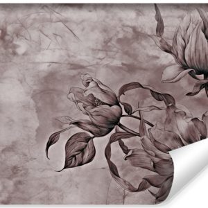 Fototapeta Kwiaty i liście na tle betonu 208x146cm 242121