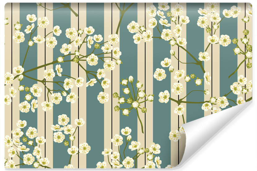 Fototapeta KWIATY Jabłoni Styl Retro 3D 416x290cm 258449