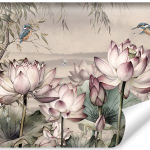 Fototapeta Kwiaty Lotosu W Stylu Retro 104×70.5cm 319800 Fototapeta Kwiaty Lotosu W Stylu Retro 104×70.5cm 319800