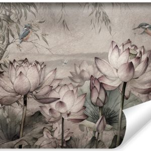 Fototapeta Kwiaty Lotosu W Stylu Retro 135x90cm 320032 Fototapeta Kwiaty Lotosu W Stylu Retro 135x90cm 320032
