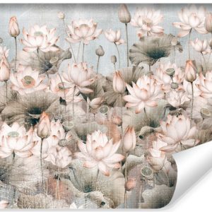 Fototapeta Kwiaty Lotosu W Stylu Retro 135x90cm 319778 Fototapeta Kwiaty Lotosu W Stylu Retro 135x90cm 319778