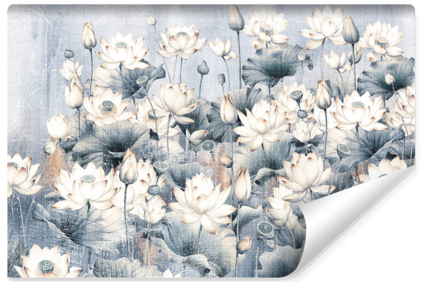 Fototapeta Kwiaty Lotosu W Stylu Vintage 104x70.5cm 321703