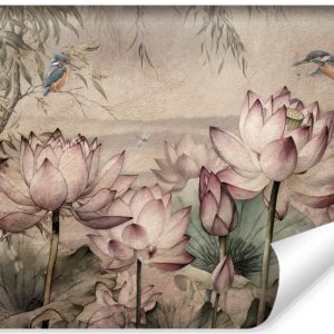 Fototapeta Kwiaty Lotosu W Stylu Vintage 254x184cm 321790 Fototapeta Kwiaty Lotosu W Stylu Vintage 254x184cm 321790