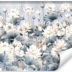 Fototapeta Kwiaty Lotosu W Stylu Vintage 450x300cm 321705