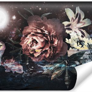 Fototapeta Kwiaty Na Abstrakcyjnym Murze 90x60cm 257788