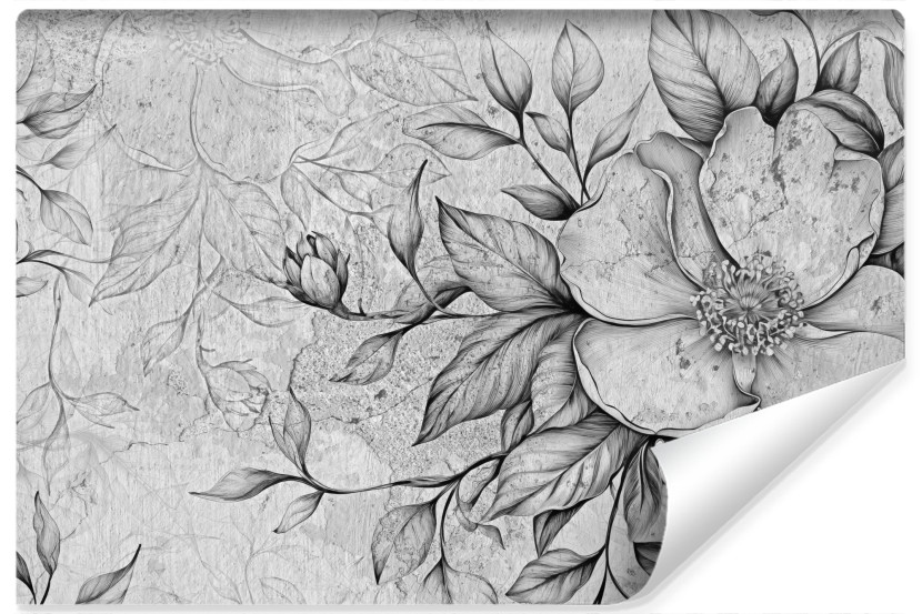 Fototapeta Kwiaty Na Betonie Vintage 90x60cm 212963