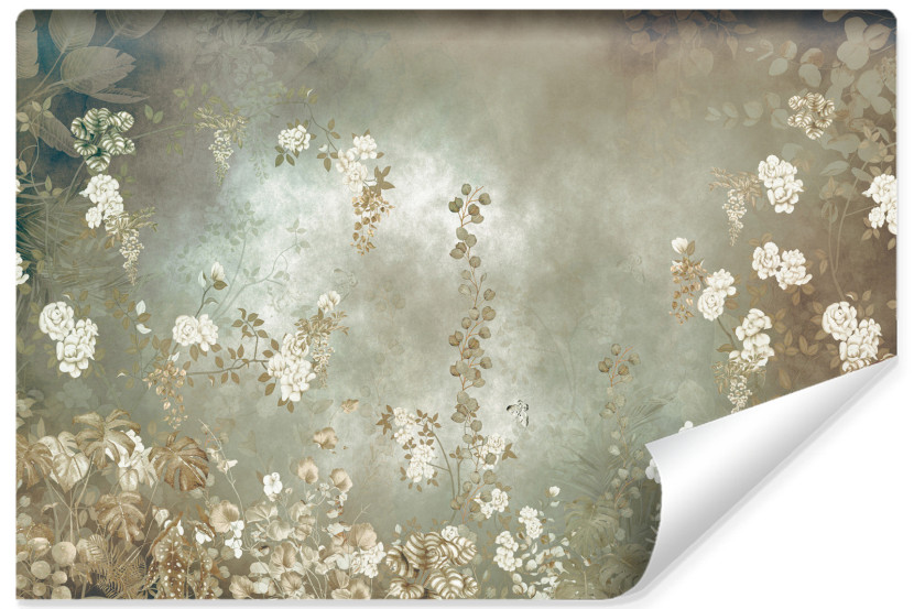 Fototapeta Kwiaty Na Betonie W Stylu Vintage 180x120cm 324483