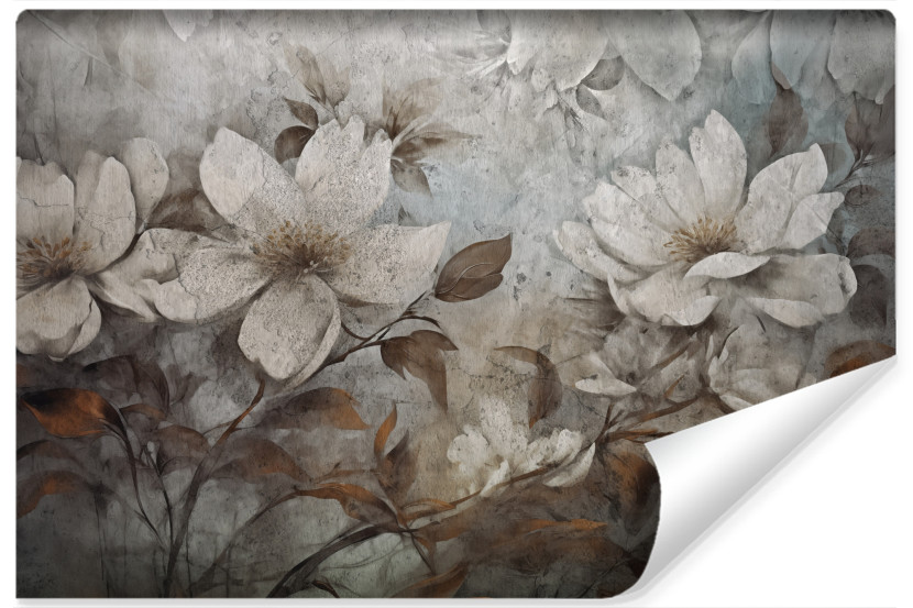Fototapeta Kwiaty Na Betonie W Stylu Vintage 460x300cm 213029