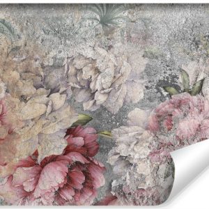 Fototapeta KWIATY Piwonie Beton Vintage 3D 135x90cm 255198 Fototapeta KWIATY Piwonie Beton Vintage 3D 135x90cm 255198