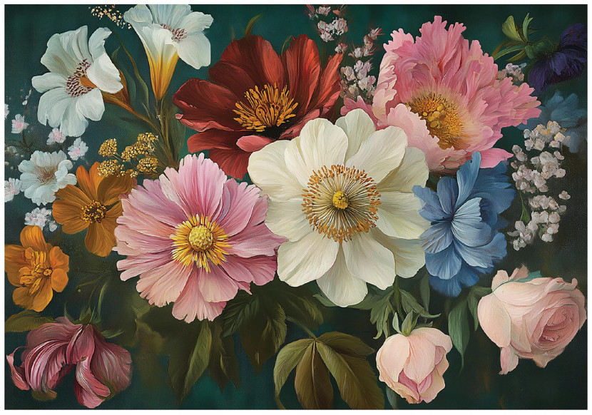 Fototapeta Kwiaty Polne Vintage Natura Na Ścianę Sypialnia Salon 350X250 669733