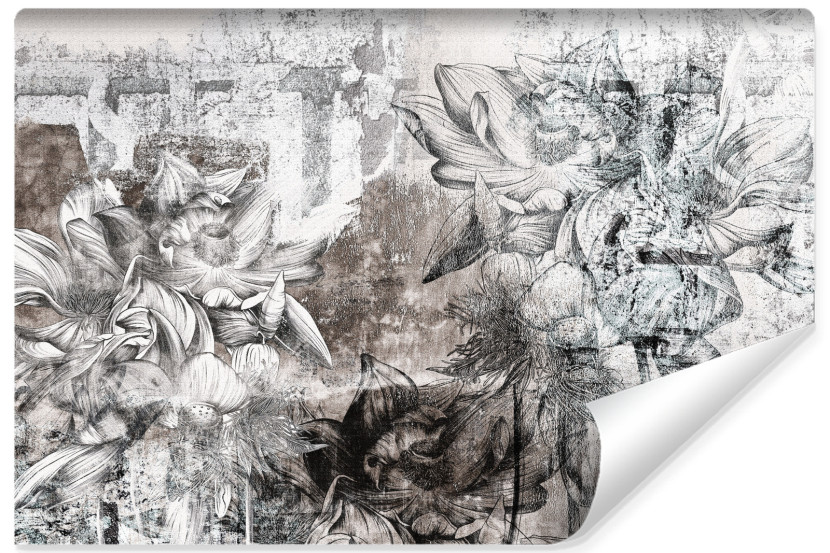 Fototapeta Kwiaty Tropikalne Na Betonie 405x270cm 308014