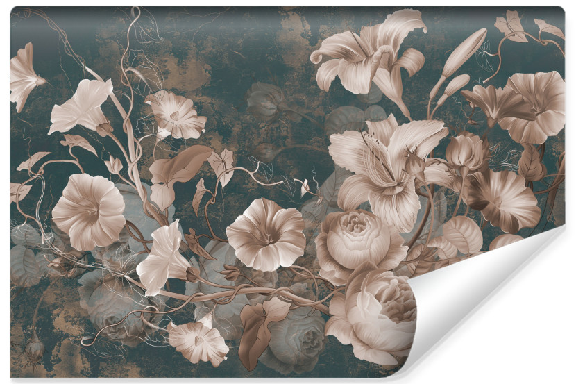 Fototapeta Kwiaty W Stylu Retro Mural Abstrakcja 208x146cm 171888
