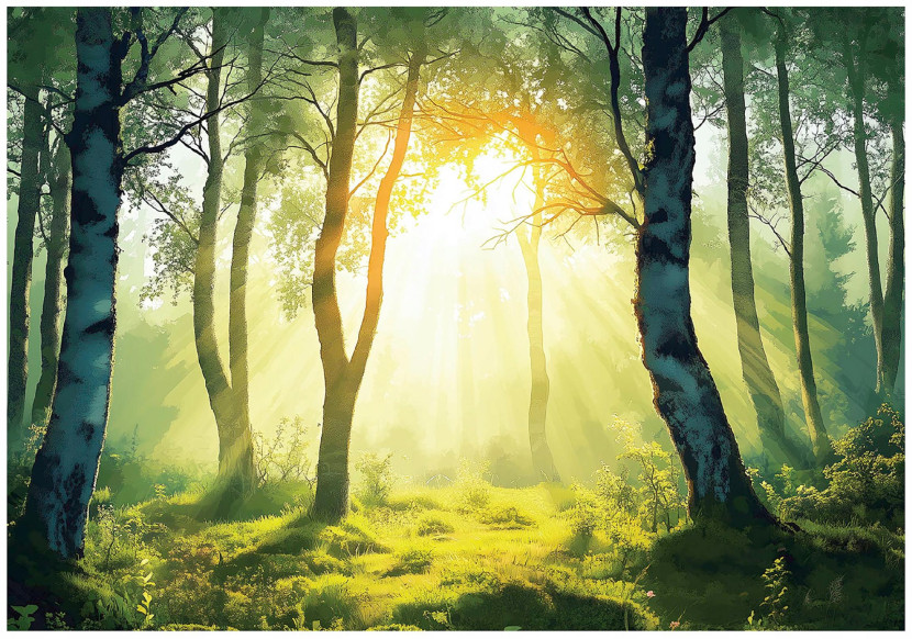 Fototapeta las 3d drzewa natura słońce na ścianę sypialnia salon 400x280 712254