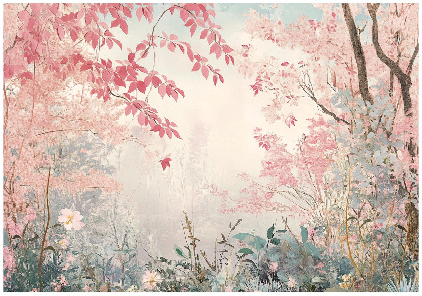 Fototapeta Las Różowy Natura Sypialnia Salon Tapeta Flizelina 350X250 653557